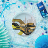 Schulbusstadt-Szene Pappteller (Party)