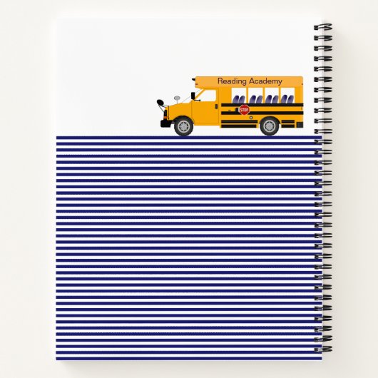 Schulbusstreifen Design Custom School Notebook Notizblock (Rückseite)