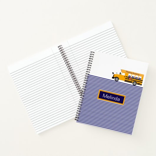 Schulbusstreifen Design Custom School Notebook Notizblock (Innenseite)