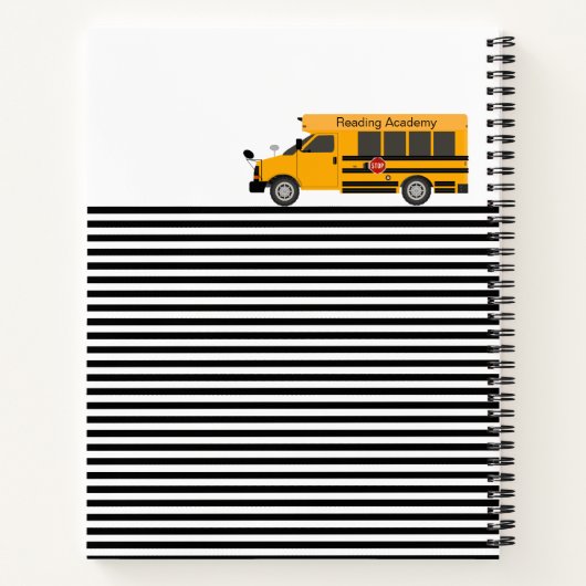 Schulbusstreifen Design Custom School Notebook Notizblock (Rückseite)