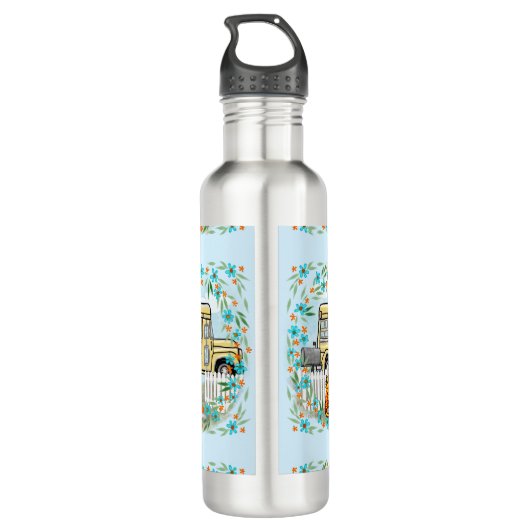 Schulbustag Edelstahlflasche (Rückseite)