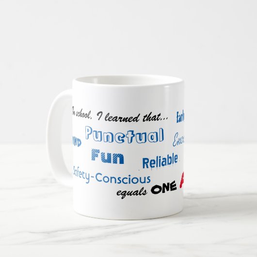 Schulbustreiber-Weiß 11 Unze-Klassiker-Tasse Kaffeetasse (Vorderseite Links)