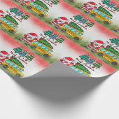 Schulbusweihnacht für den Fahrer mit dem Weihnacht Geschenkpapier (Ecke)