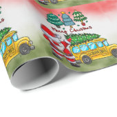 Schulbusweihnacht für den Fahrer mit dem Weihnacht Geschenkpapier (Rolleneckpunkt)