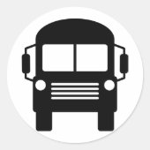 Schulbuszeichen Runder Aufkleber (Vorderseite)