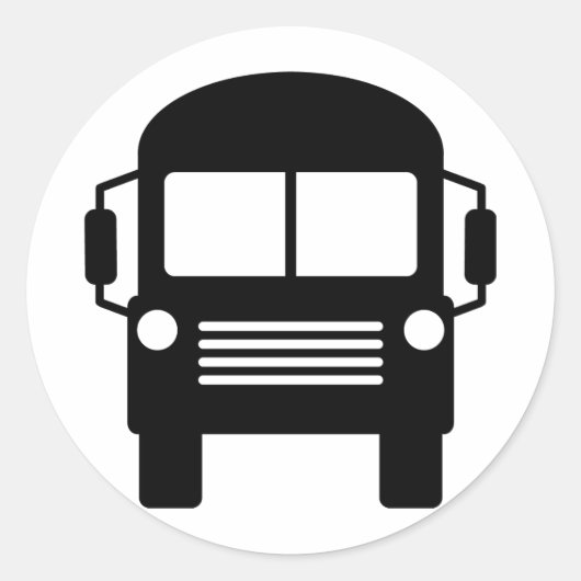 Schulbuszeichen Runder Aufkleber (Vorderseite)