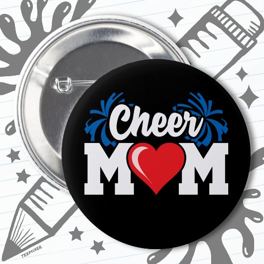 Schulcheerleader Squad Sports Proud Mama Button