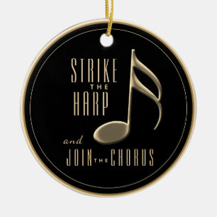 Schulchor Winterschmuck Schwarz und Gold Keramik Ornament