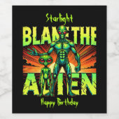 Schuld an der Alien in einem mystischen Waldumfeld Weinetikett (Einzelnes Label)