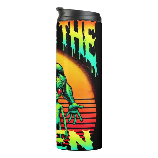 Schuld an der Alien, Retro Graphics Thermosbecher (Nach rechts gedreht)