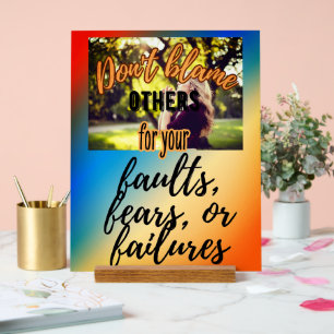 Schuld anderen nicht acrylschild