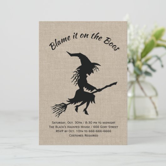 Schuld daran ist das Halloween-Party von Boos Burl Einladung (Stehend Vorderseite)