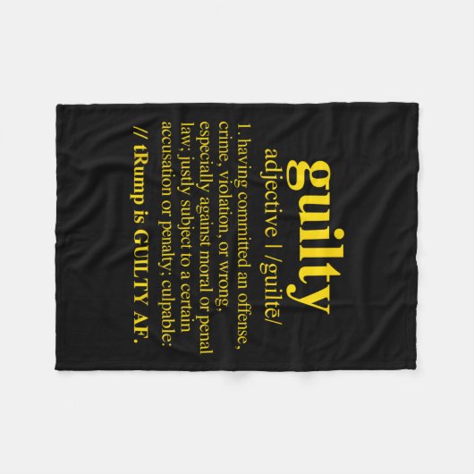 Schuld - Definition der Schuld (gelb) Fleecedecke (Vorderseite (Horizontal))