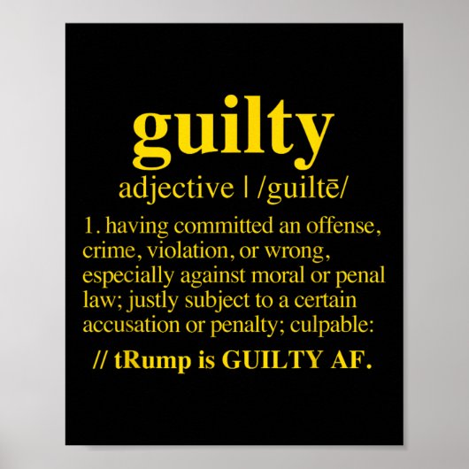 Schuld - Definition der Schuld (gelb) Poster (Vorne)