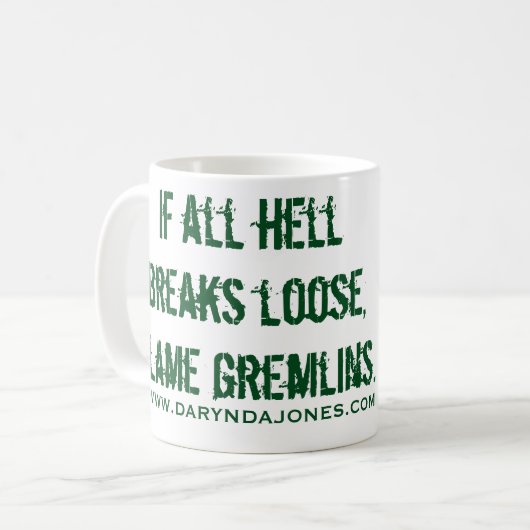 Schuld Gremlins Kaffeetasse (Vorderseite Links)