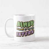 Schuld-Interniert-Tasse Kaffeetasse (Links)