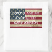 Schuld mich nicht, dass ich für Gary Johnson Stick Rechteckiger Aufkleber (Tasche)
