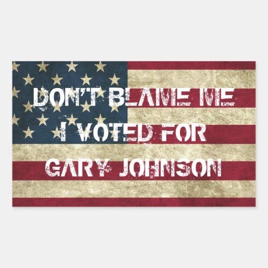 Schuld mich nicht, dass ich für Gary Johnson Stick Rechteckiger Aufkleber (Vorderseite)