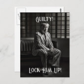 Schuld Trump im Gefängnis Schwarz und Weiß, um ihn Postkarte (Vorne/Hinten)