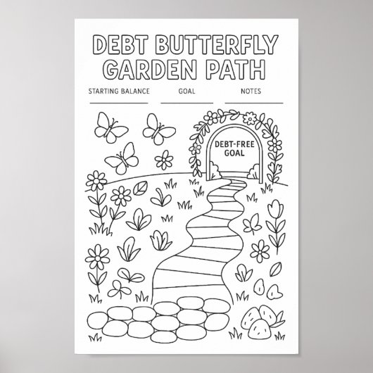 Schulden Butterfly Garden Path Tracker Poster (Vorne)