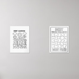 Schulden Garden & Puzzle Payoff Tracker Bilderwand Sets