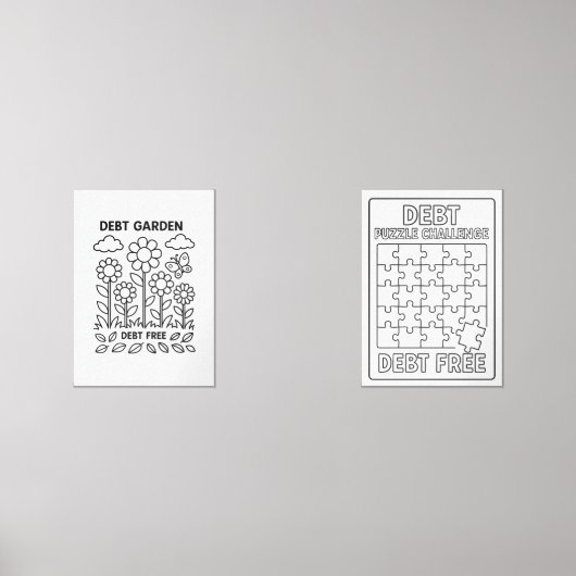 Schulden Garden & Puzzle Payoff Tracker Bilderwand Sets (Vorderseite)