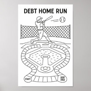 Schulden-Heimspiel-Zahlungs-Tracker-Spiel Baseball Poster