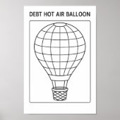 Schulden Hot Air Ballon Payoff Tracker Farbblatt Poster (Vorne)