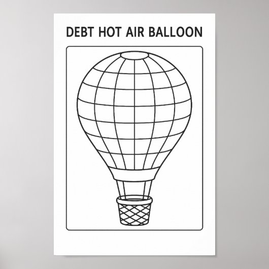 Schulden Hot Air Ballon Payoff Tracker Farbblatt Poster (Vorne)
