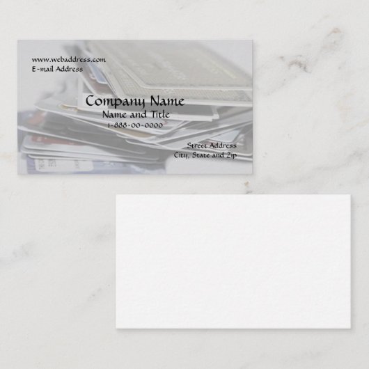 Schulden-Konsolidierungskarte Visitenkarte (Vorne/Hinten)