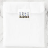 Schulden kostenlos quadratischer aufkleber (Tasche)