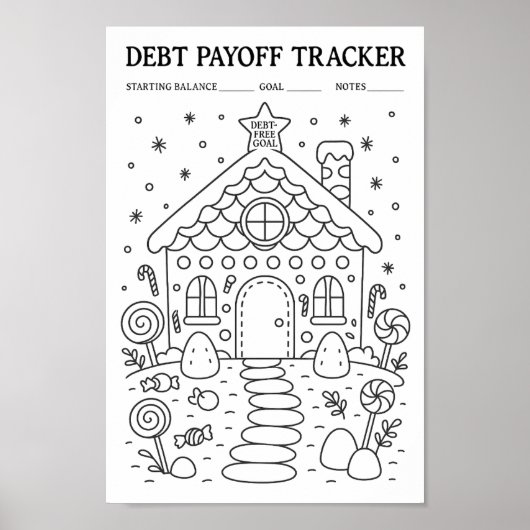 Schulden Payoff Gingerbread House Tracker Poster (Vorne)