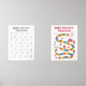Schulden Payoff Tracker Bilderwand Sets (Vorderseite)