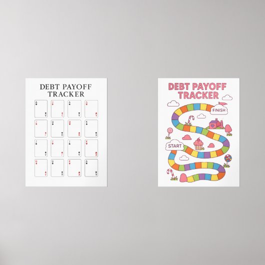 Schulden Payoff Tracker Bilderwand Sets (Vorderseite)