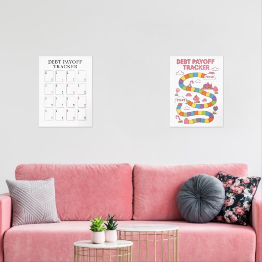 Schulden Payoff Tracker Bilderwand Sets (Wohnzimmer)