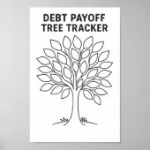 Schulden Payoff Trecker Schwarz und Weiß Poster (Vorne)