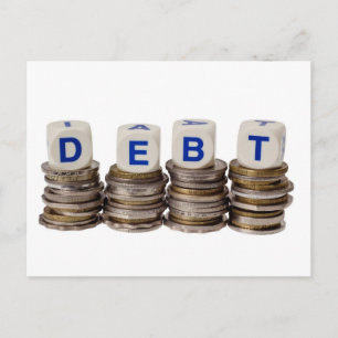 Schulden Postkarte
