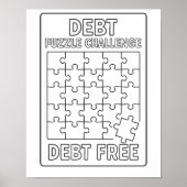 Schulden Puzzle Challenge Payoff Tracker doppelsei Poster (Vorne)
