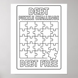 Schulden Puzzle Challenge Payoff Tracker doppelsei Poster