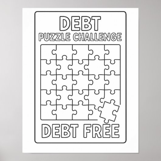 Schulden Puzzle Challenge Payoff Tracker doppelsei Poster (Vorne)