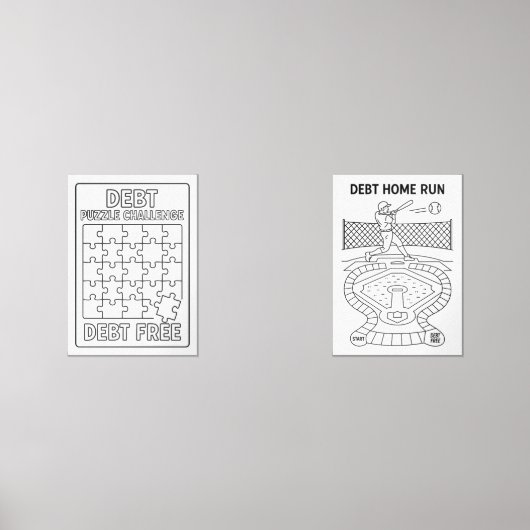 Schulden Puzzle und Zuhause Run Challenge Payoff T Bilderwand Sets (Vorderseite)