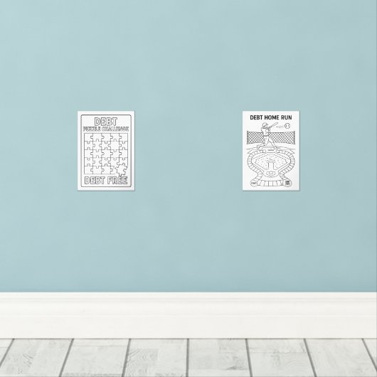 Schulden Puzzle und Zuhause Run Challenge Payoff T Bilderwand Sets (Holzboden)