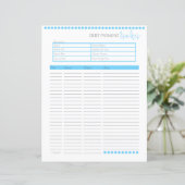 Schulden Tracker-Papier | Baby Blue (Stehend Vorderseite)