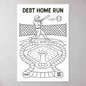 Schulden Zuhause Run Payoff Tracker Game Baseball  Poster (Vorne)