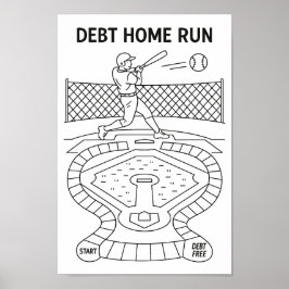 Schulden Zuhause Run Payoff Tracker Game Baseball  Poster
