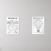 Schulden Zuhause Run Payoff Tracker und Hot Air Ba Bilderwand Sets (Vorderseite)