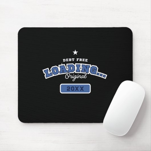 Schuldenfrei wird geladen... | Schwarzes, blaues,  Mousepad (Mit Mouse)