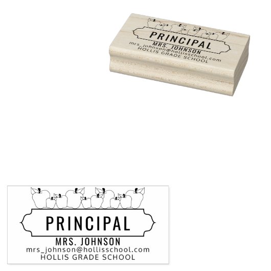Schuldesign mit Äpfeln Gummistempel (Stempel)
