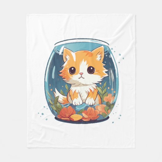 Schuldige Katze Fleecedecke (Vorderseite)