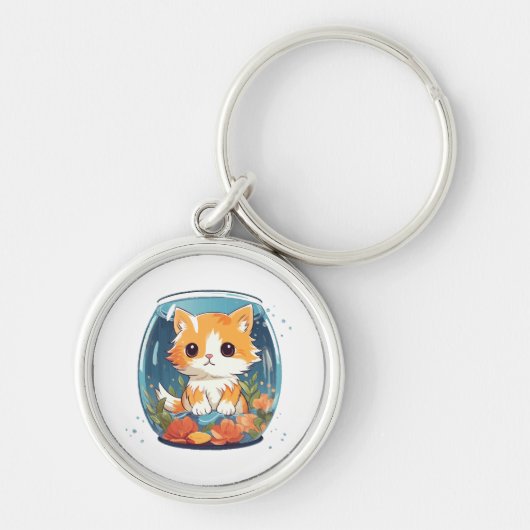 Schuldige Katze Schlüsselanhänger (Vorne)
